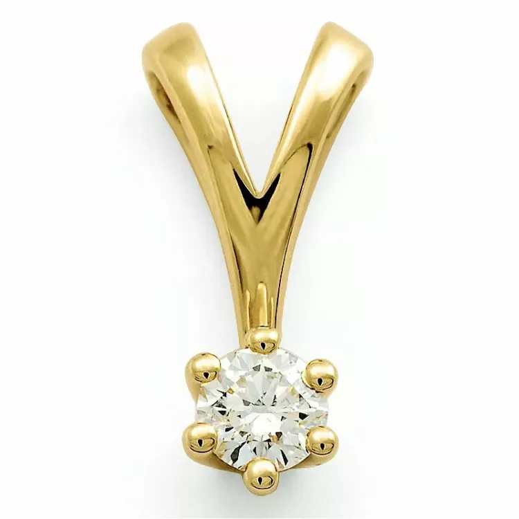 0,20 ct lab grown diamant solitaireanheng i 9 karat gull 0,20 ct