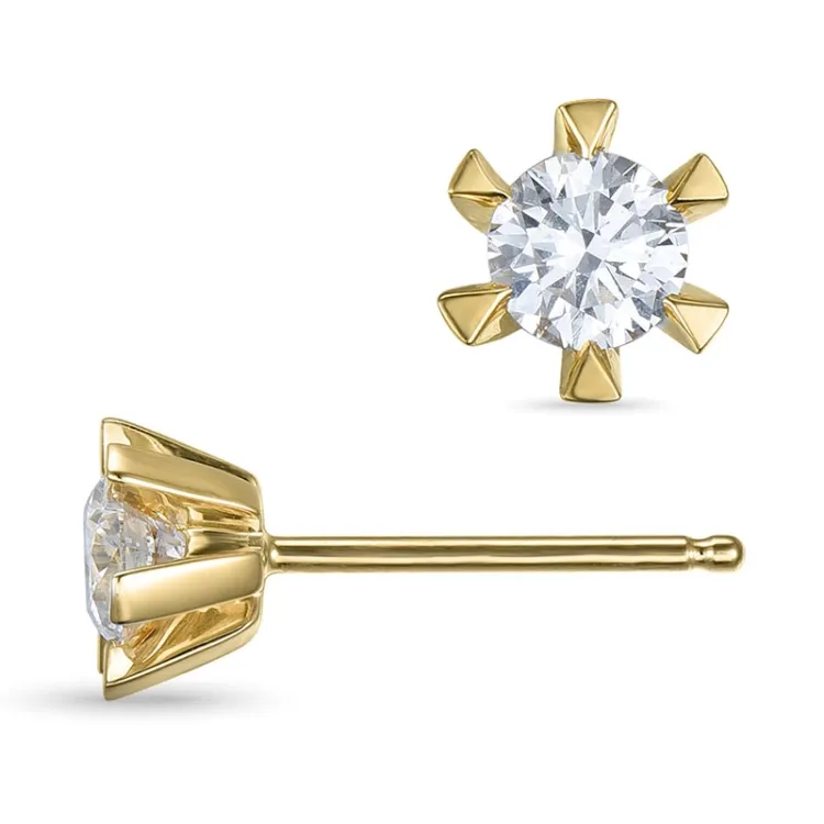 2 x 0,30 ct lab grown diamant ørestikker i 9 karat gull med lab grown diamant 