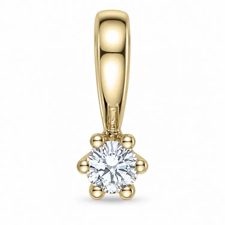 0,05 ct lab grown diamant solitaireanheng i 9 karat gull 0,05 ct