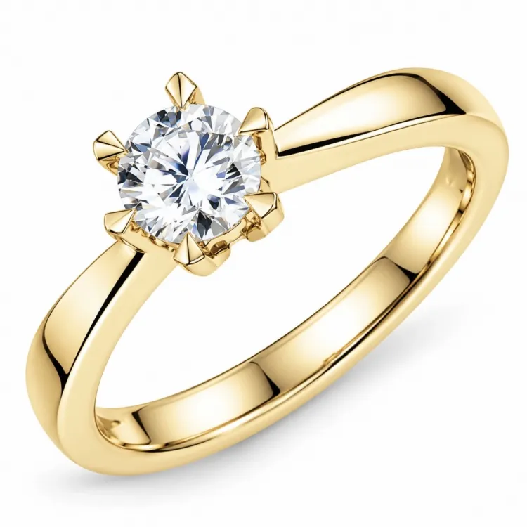 0,50 ct lab grown diamant ring i 14 karat gull 0,50 ct