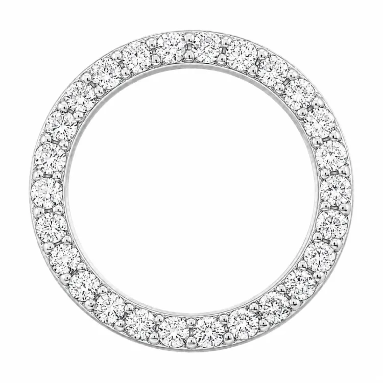 rundt lab grown diamant anheng i 14 karat hvitt gull 0,53 ct