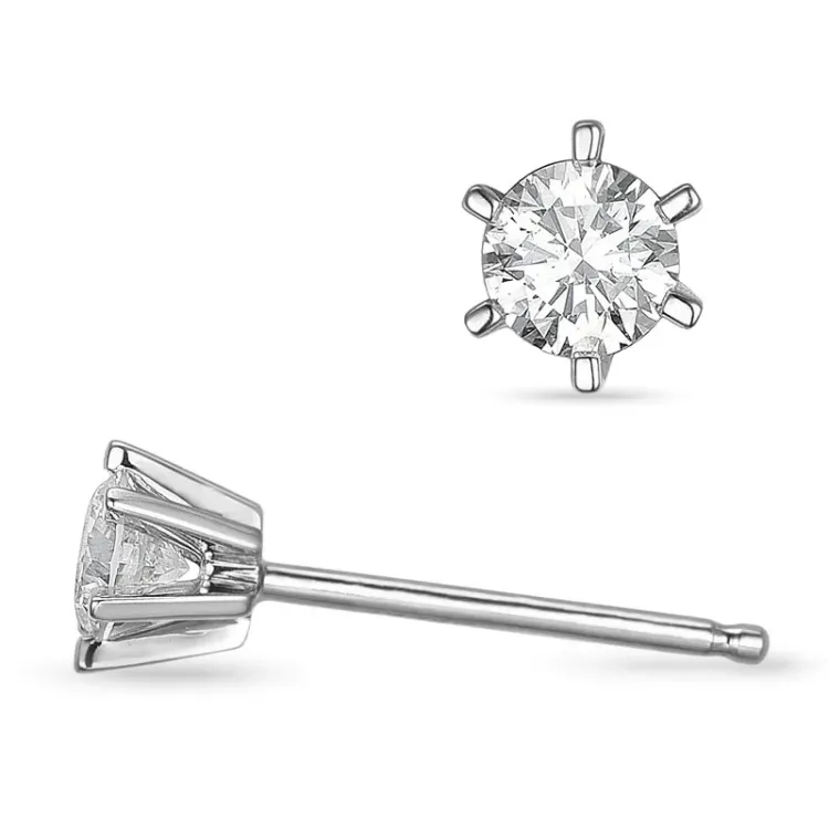 2 x 0,30 ct lab grown diamant ørestikker i 14 karat hvitt gull med lab grown diamant 
