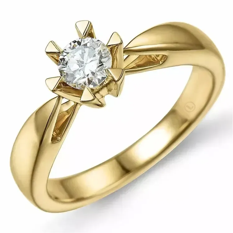 0,30 ct lab grown diamant solitairering i 14 karat gull 0,30 ct