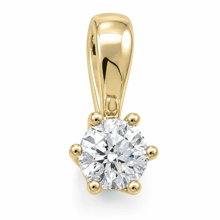 0,30 ct lab grown diamant solitaireanheng i 14 karat gull 0,30 ct