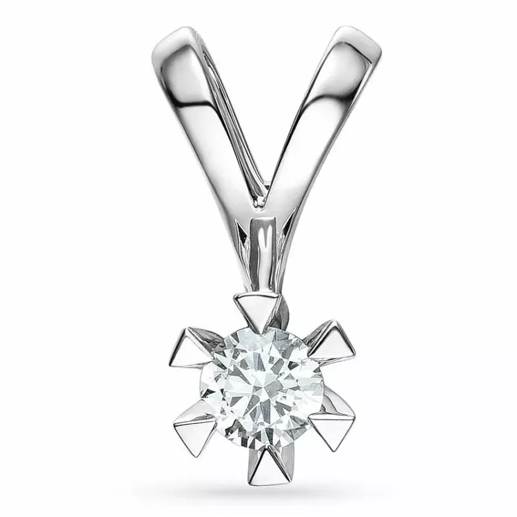 0,30 ct lab grown diamant anheng i 14 karat hvitt gull 0,30 ct