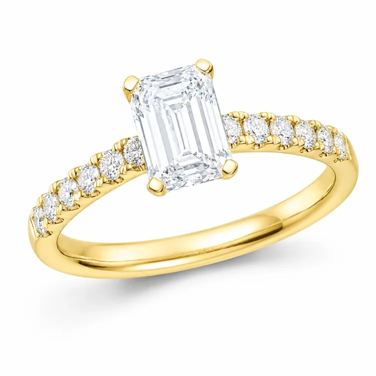 lab grown diamant ring i 14 karat gull 1,0 ct 0,26 ct