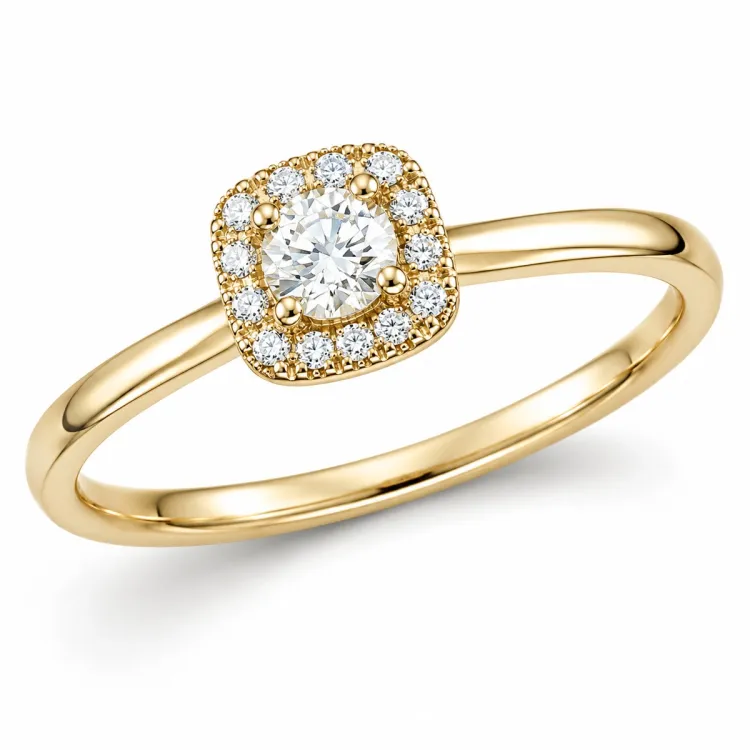 lab grown diamant ring i 14 karat gull 0,20 ct 0,07 ct