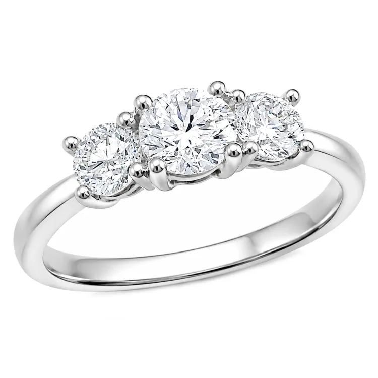 lab grown diamant ring i 14 karat hvitt gull 0,50 ct 0,52 ct