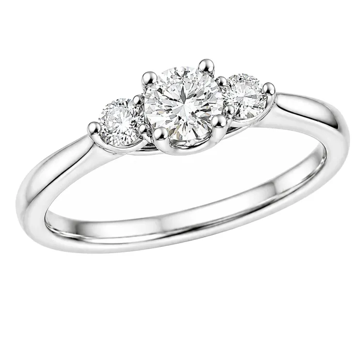 lab grown diamant ring i 14 karat hvitt gull 0,25 ct 0,16 ct