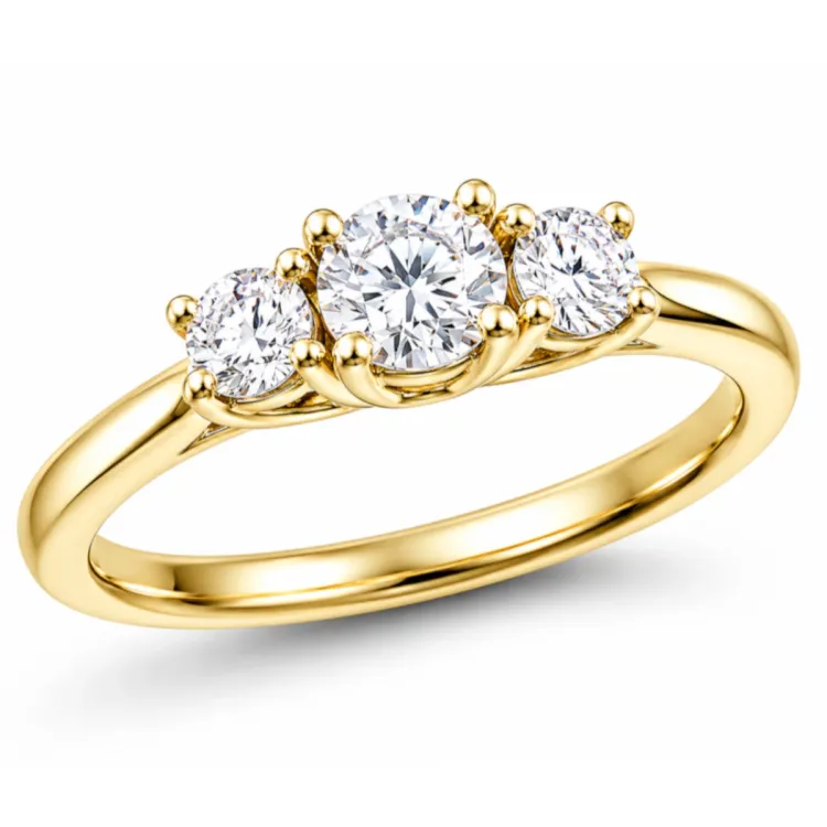 lab grown diamant ring i 14 karat gull 0,25 ct 0,26 ct