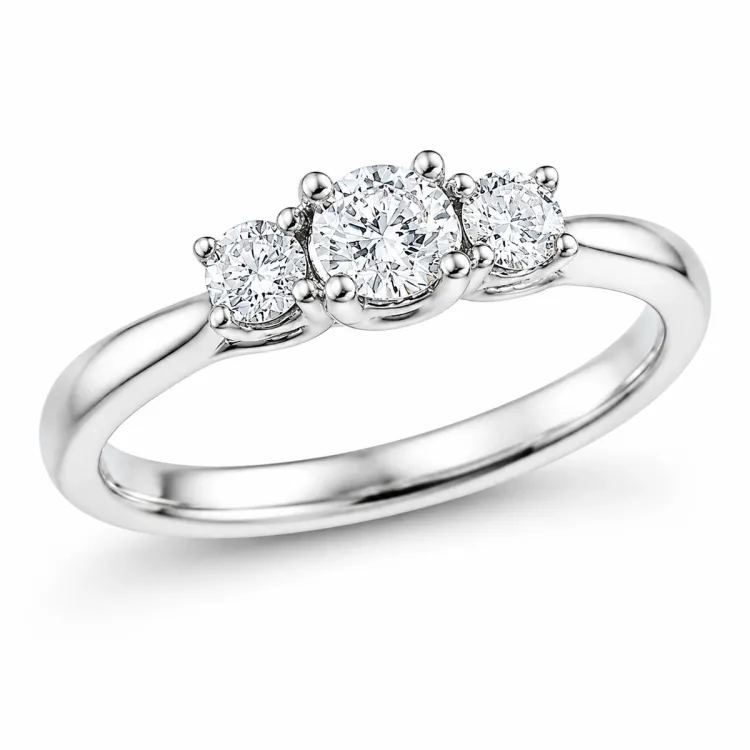 lab grown diamant ring i 14 karat hvitt gull 0,25 ct 0,26 ct