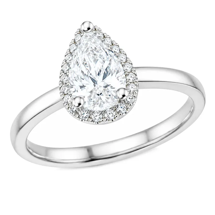 lab grown diamant ring i 14 karat hvitt gull 0,70 ct 0,10 ct