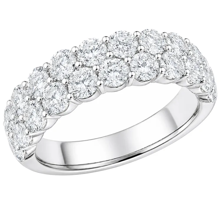 lab grown diamant ring i 14 karat hvitt gull 2,5 ct