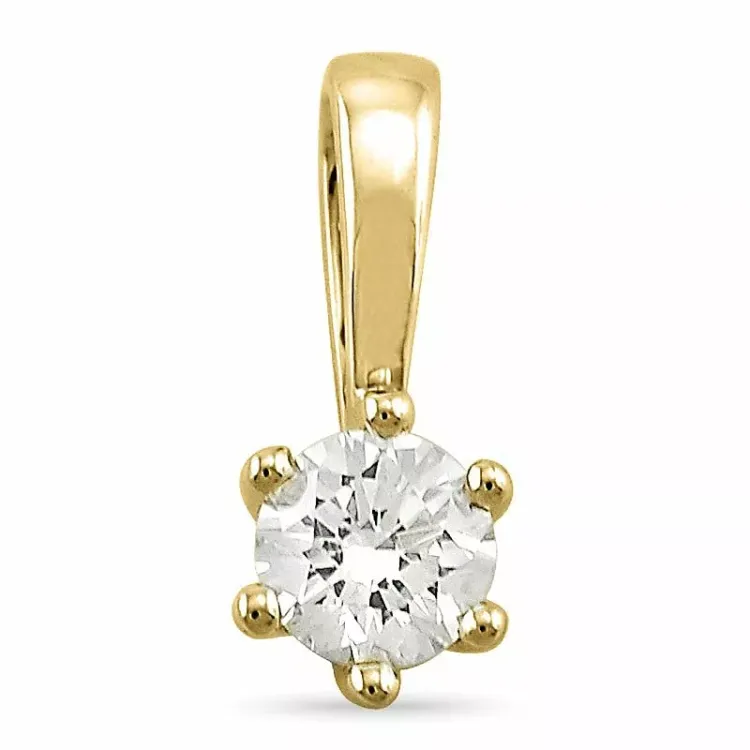 0,20 ct lab grown diamant anheng i 14 karat gull 0,20 ct