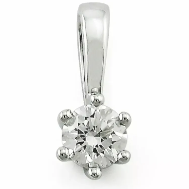 0,40 ct lab grown diamant anheng i 14 karat hvitt gull 0,40 ct