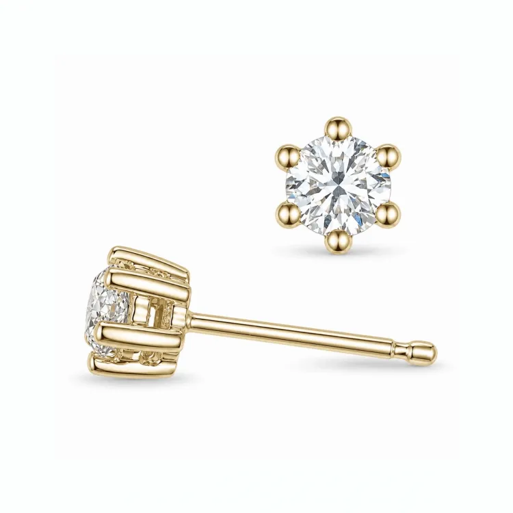 2 x 0,30 ct lab grown diamant solitaireørepynt i 14 karat gull med lab grown diamant 