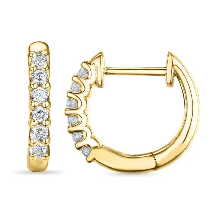13 mm creol i 14 karat gull med lab grown diamant 