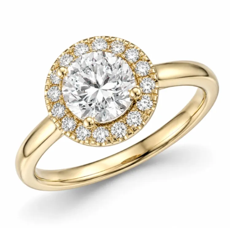 lab grown diamant ring i 14 karat gull 1,0 ct 0,21 ct