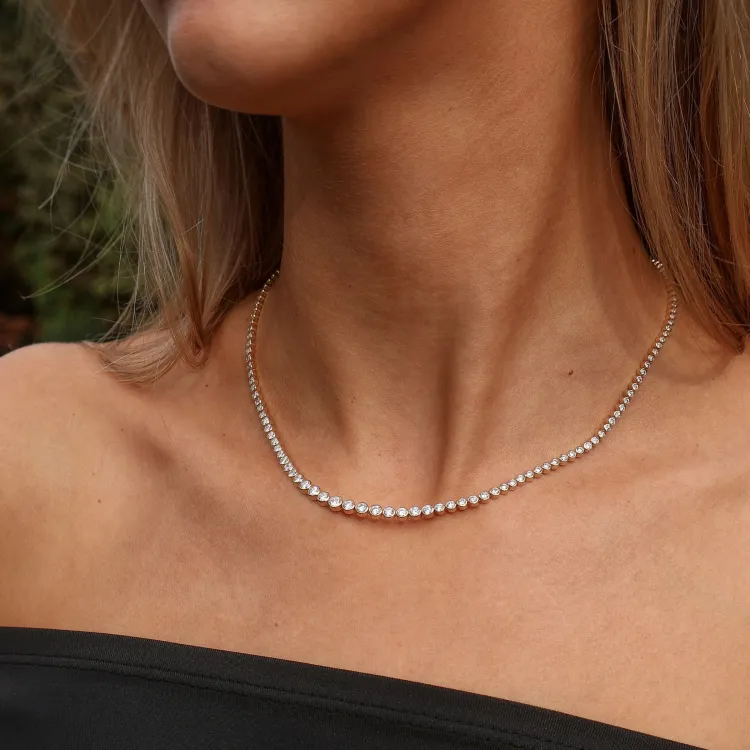 42 cm lab grown diamant halskjede i 14 karat gull 5,76 ct