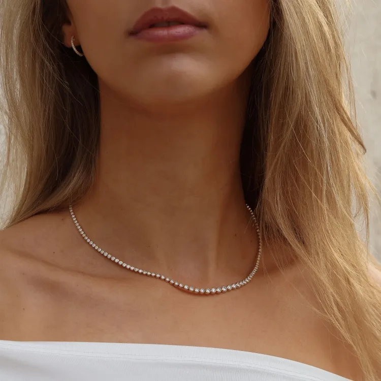 42 cm lab grown diamant halskjede i 14 karat gull 5,76 ct