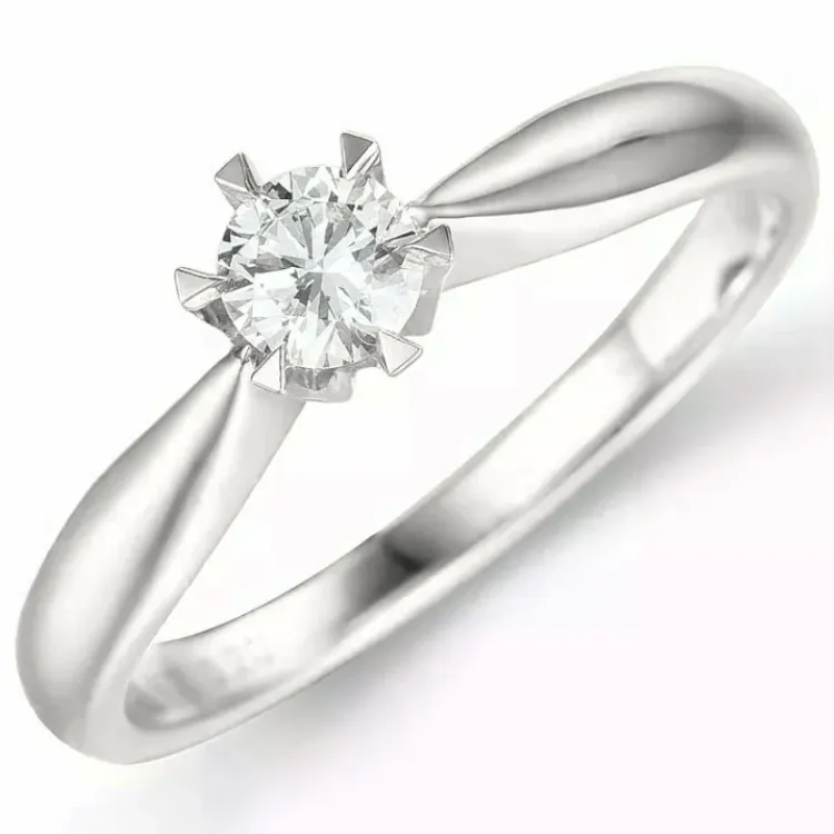 0,50 ct lab grown diamant ring i 14 karat hvitt gull 0,50 ct