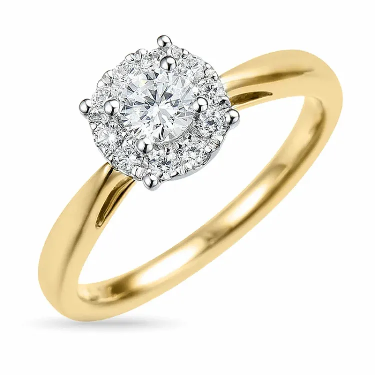 lab grown diamant ring i 14 karat gull og hvitt gull 0,30 ct 0,22 ct