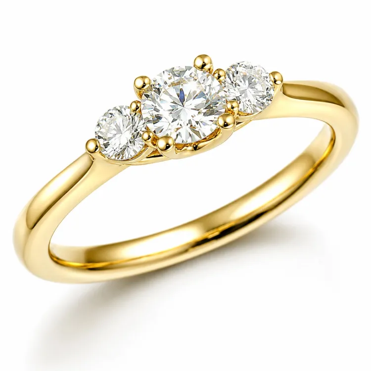 lab grown diamant ring i 14 karat gull 0,25 ct 0,16 ct