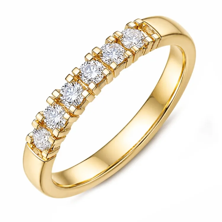 lab grown diamant alliansering i 14 karat gull 0,35 ct