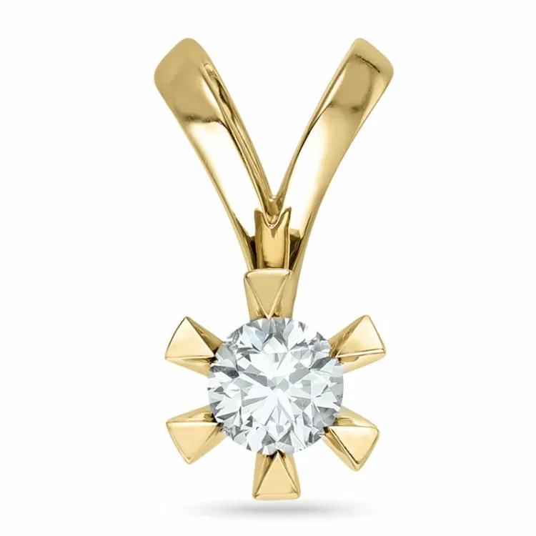 0,50 ct lab grown diamant anheng i 14 karat gull 0,50 ct
