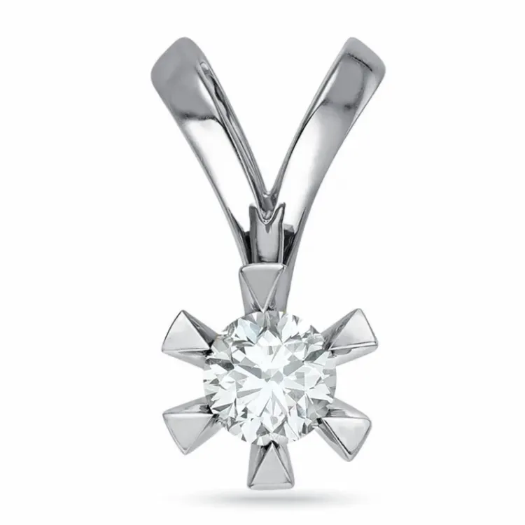 0,50 ct lab grown diamant anheng i 14 karat hvitt gull 0,50 ct
