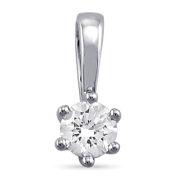 0,30 ct lab grown diamant solitaireanheng i 14 karat hvitt gull 0,30 ct