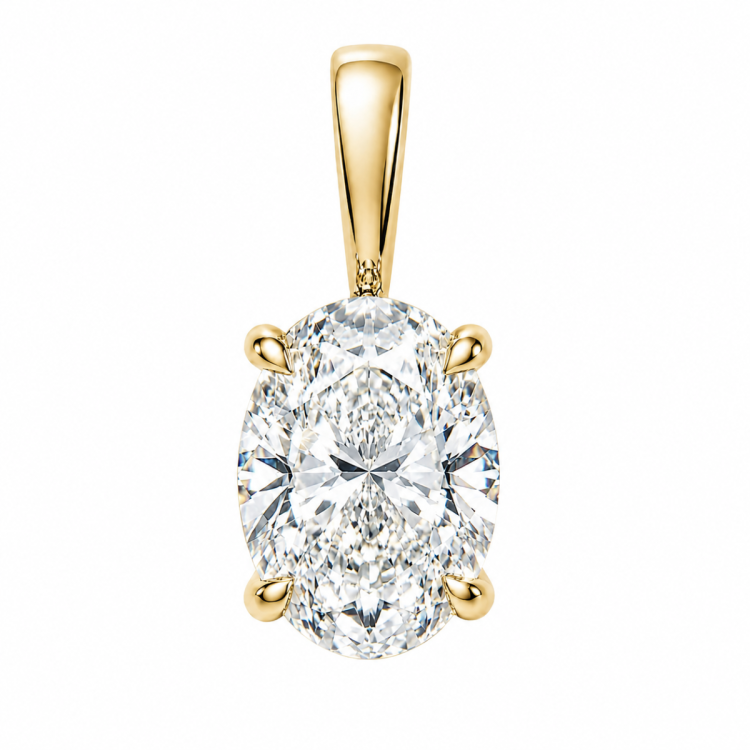1,00 ct lab grown diamant solitaireanheng i 14 karat gull 1,0 ct