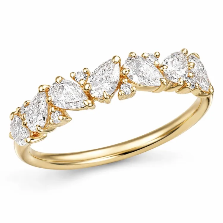 lab grown diamant ring i 14 karat gull 0,94 ct 0,05 ct