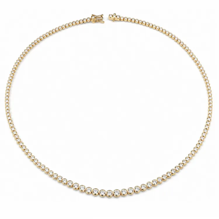 42 cm halskjede med anheng i 14 karat gull 5,76 ct