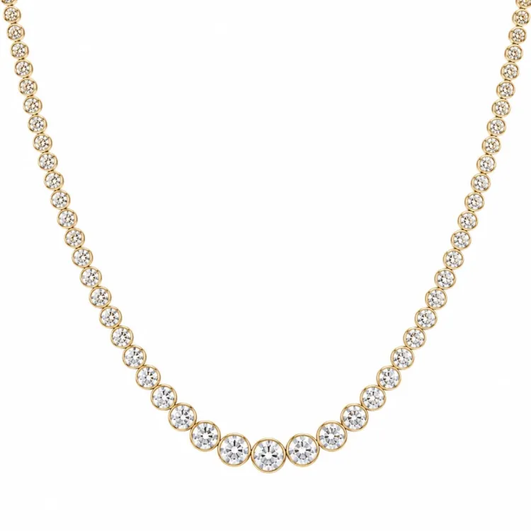 45 cm halskjede med anheng i 14 karat gull 6,02 ct