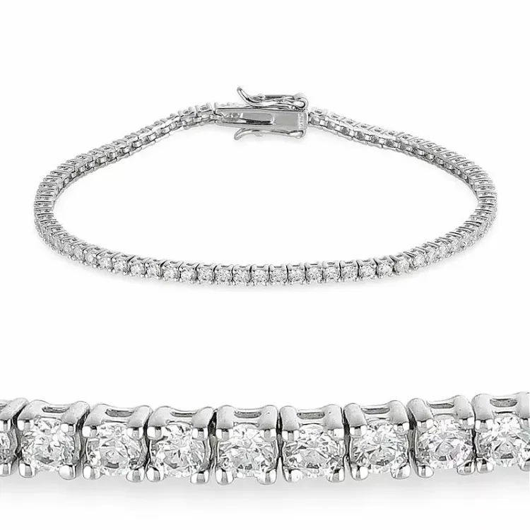 zirkon tennisarmbånd i sølv x 2,6 mm