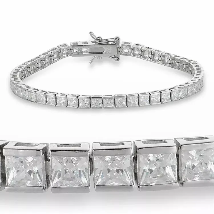 zirkon tennisarmbånd i sølv x 4 mm