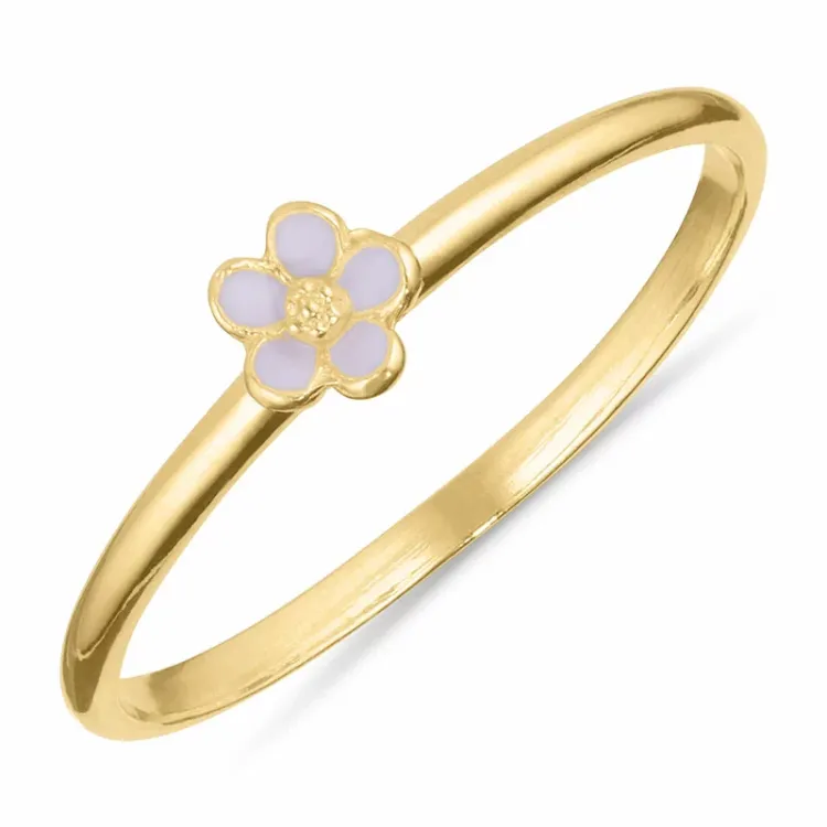 5 mm margeritt lilla ring i forgylt sølv - Majse