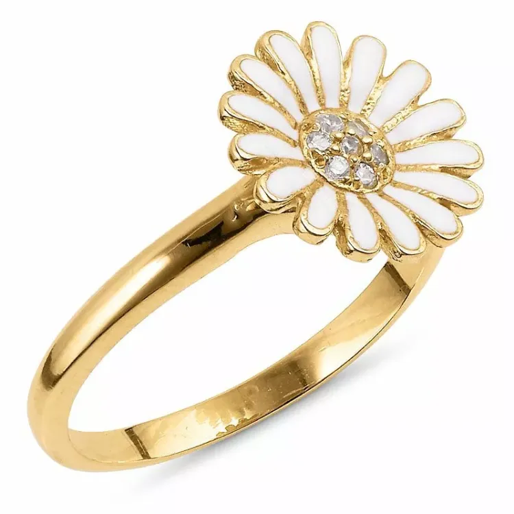 11 mm margeritt ring i forgylt sølv - Matilda