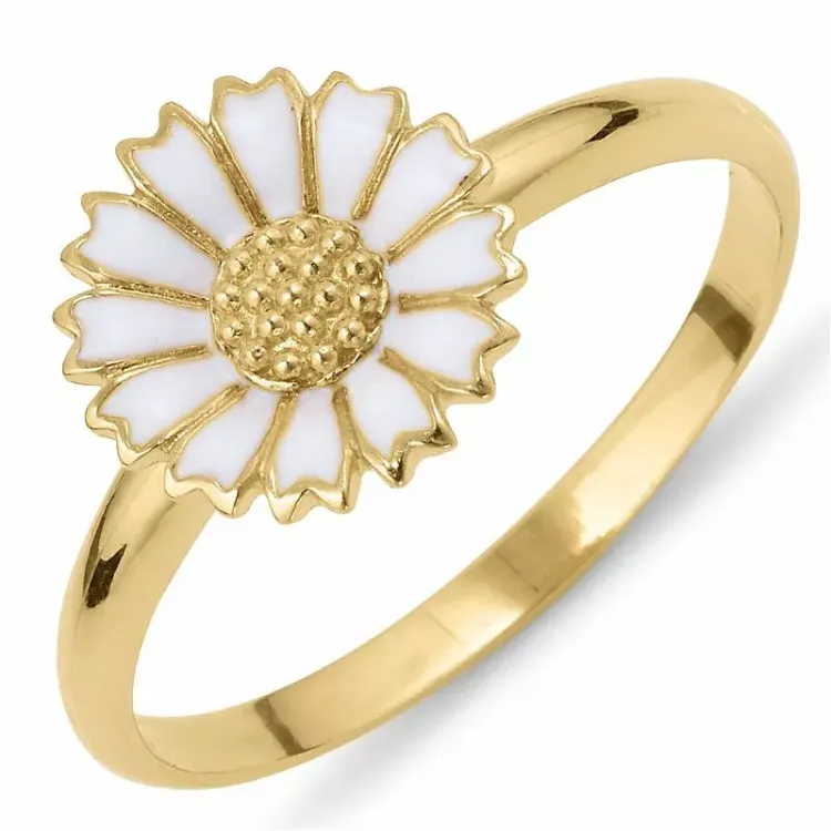 11 mm margeritt ring i forgylt sølv - Marie