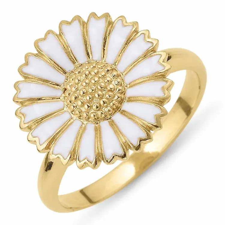 15 mm margeritt ring i forgylt sølv - Marie