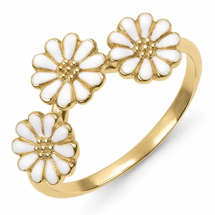 7 mm margeritt ring i forgylt sølv - Maggie