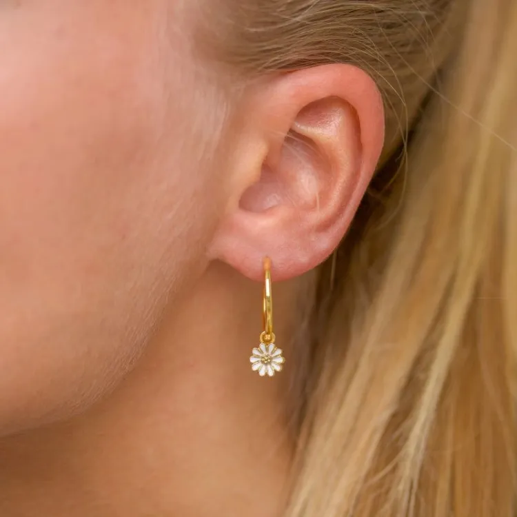 18 mm margeritt creol i forgylt sølv - Maggie