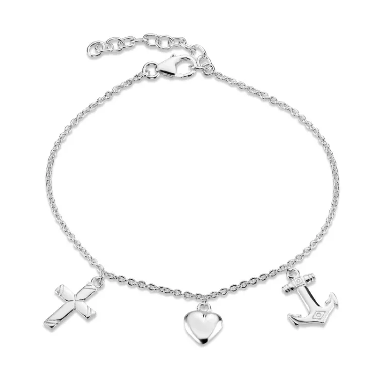 tro-håp-kjærlighet armbånd i sølv - Amoré