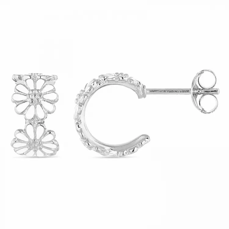 12 mm margeritt creol i sølv - Maggie