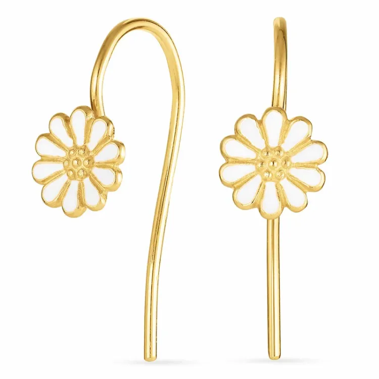 7,5 mm margeritt ørekroker i forgylt sølv - Mix & Match