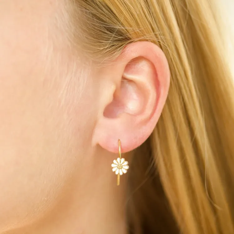 7,5 mm margeritt ørekroker i forgylt sølv - Mix & Match