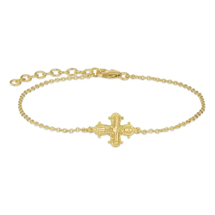 12 x 10,5 mm dagmarkors ankerarmbånd i forgylt sølv - Amoré