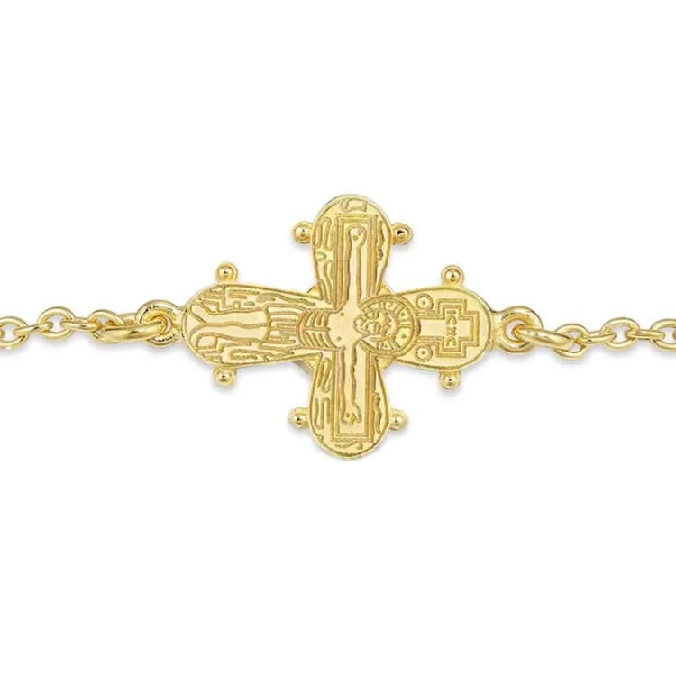 12 x 10,5 mm dagmarkors ankerarmbånd i forgylt sølv - Amoré