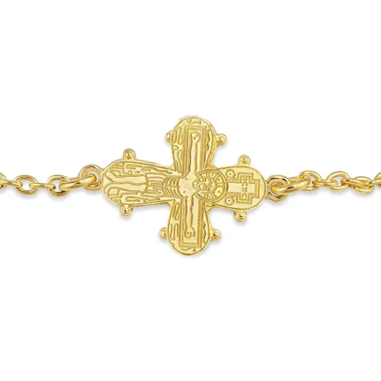10 x 8,5 mm dagmarkors armbånd i forgylt sølv - Amoré